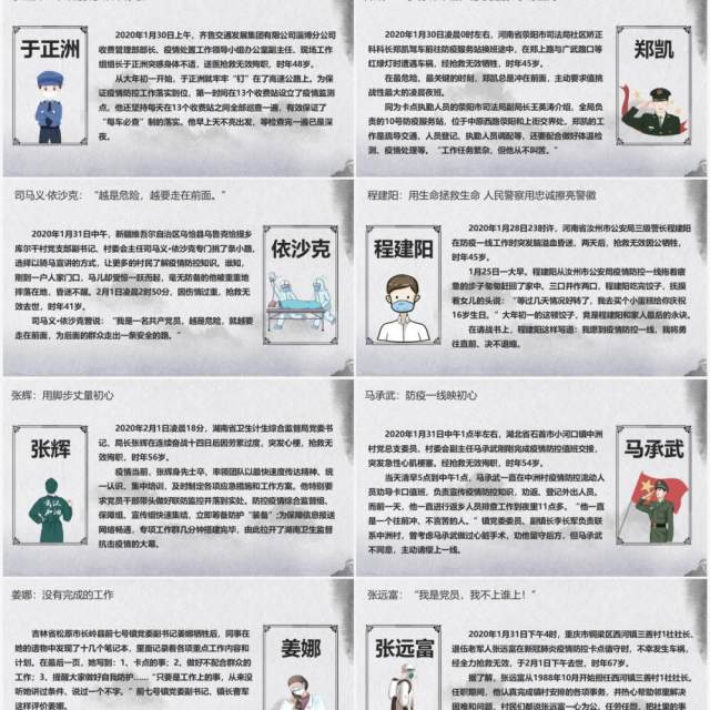 水墨风清明追思致敬疫情期间殉职的一线英雄PPT模板 水墨风清明追思致敬疫情期间殉职的一线英雄PPT模板