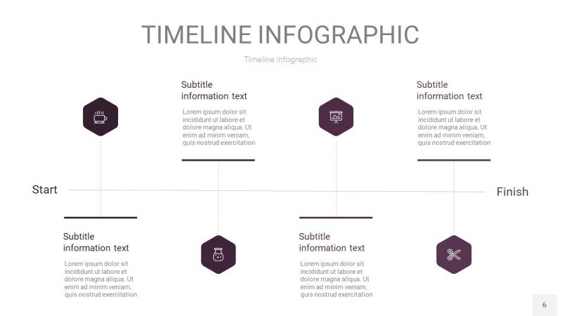 渐变紫色时间轴PPT信息图6