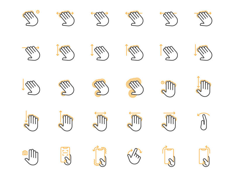 300手势像素完美图标集，300手势图标集