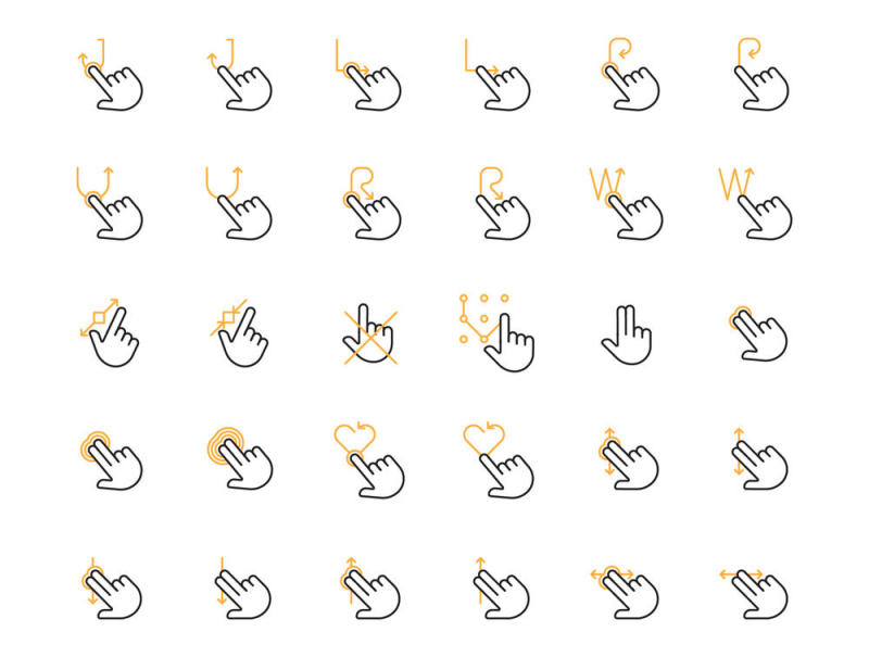 300手势像素完美图标集，300手势图标集