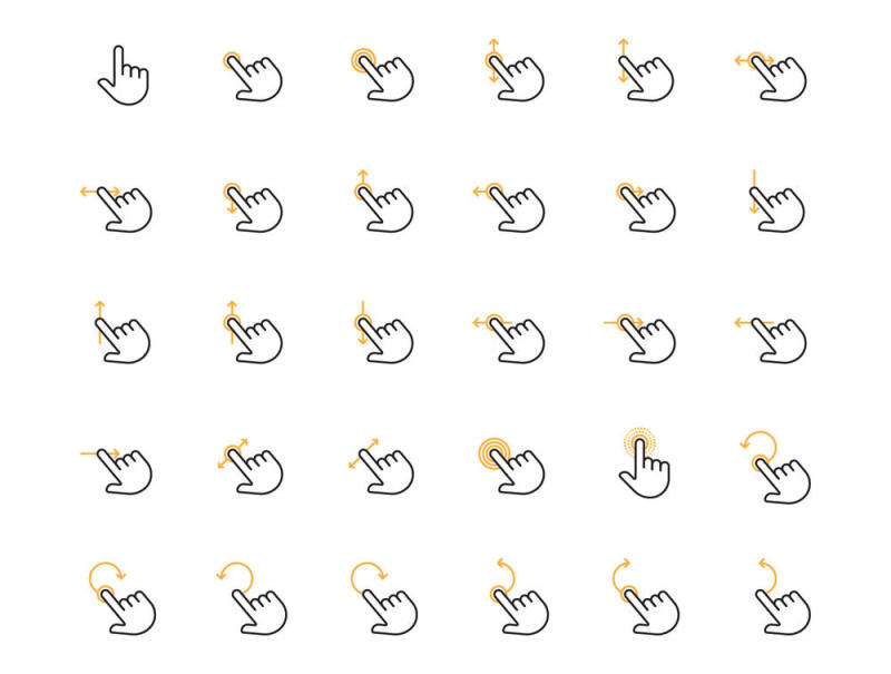 300手势像素完美图标集，300手势图标集