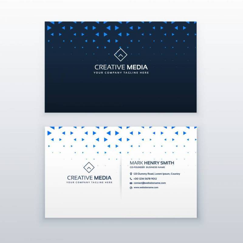 与三角形形状的简单名片设计