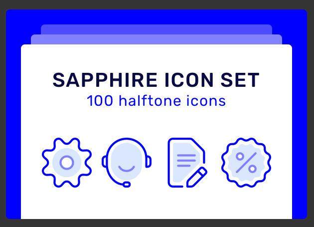 蓝宝石图标素材集合Sapphire Icon Set