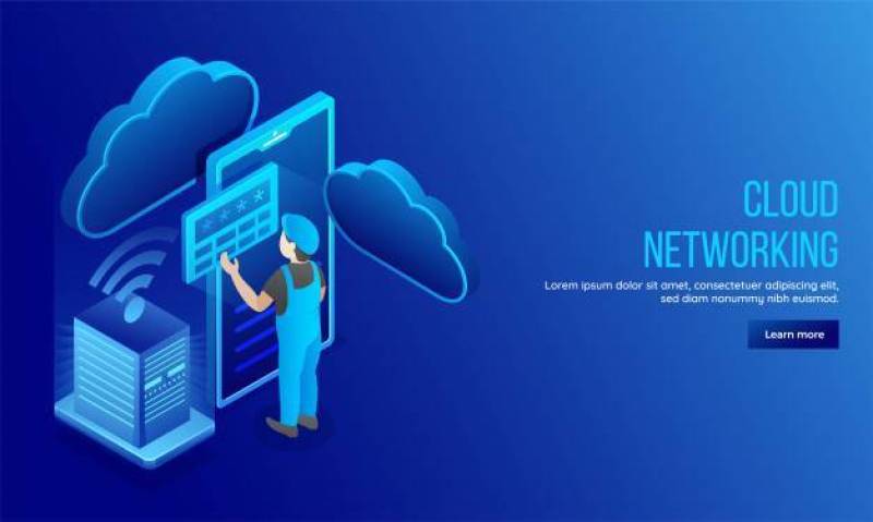 3D保护他的数据的一个人的例证。