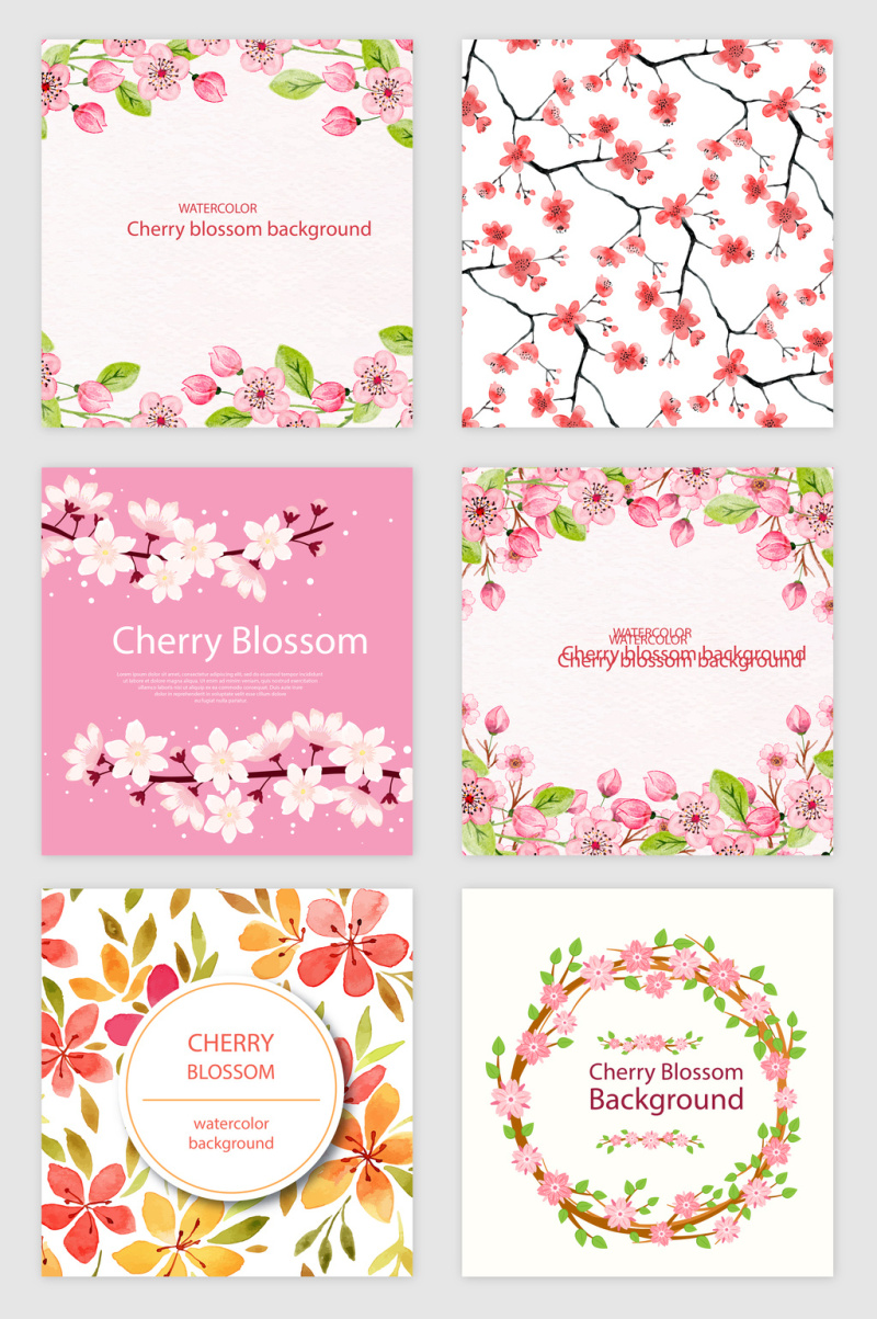 春天花开植物矢量素材