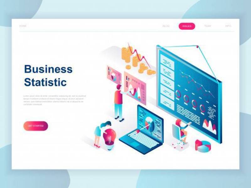 Modern flat design isometric concept of Business Statistic