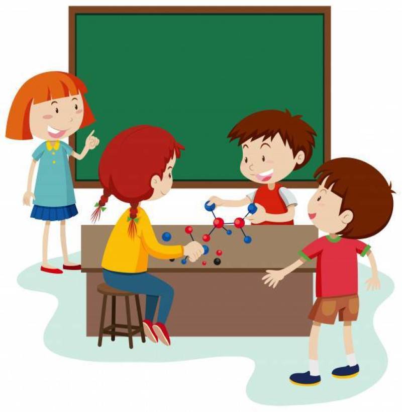 Student Study Molecule in Classroom