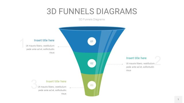 彩色3D漏斗PPT信息图表1