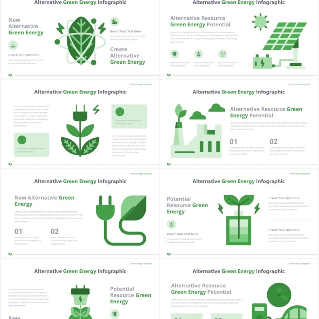 绿色能源绿色出行环保节能创意插画PPT素材Green Energy 绿色能源绿色出行环保节能创意插画PPT素材Green Energy
