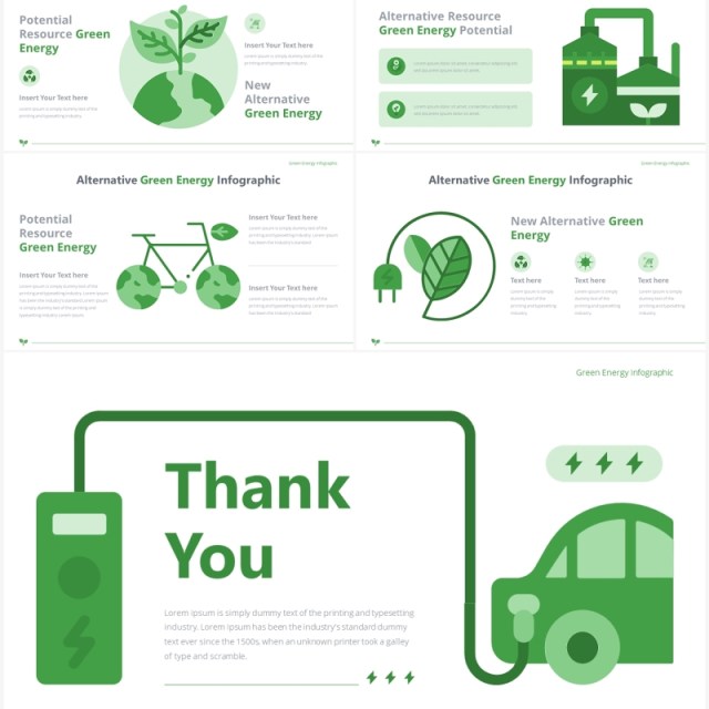 绿色能源绿色出行环保节能创意插画PPT素材Green Energy 绿色能源绿色出行环保节能创意插画PPT素材Green Energy