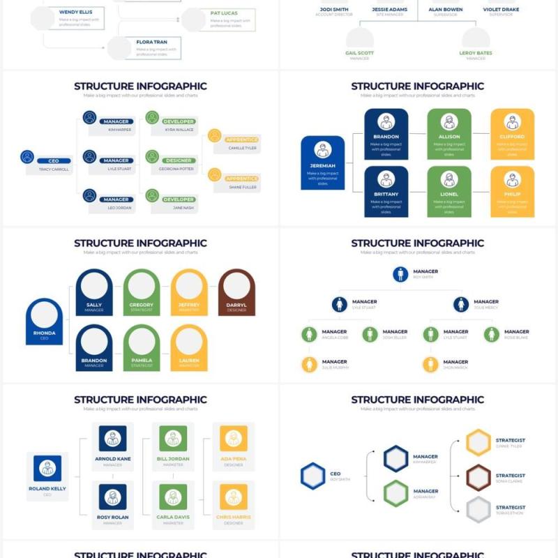 简洁浅色结构图PPT信息图形素材Structure Powerpoint Infographics