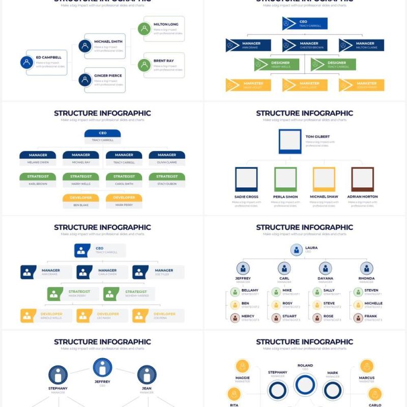 简洁浅色结构图PPT信息图形素材Structure Powerpoint Infographics
