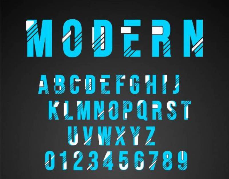 字母表字体现代设计