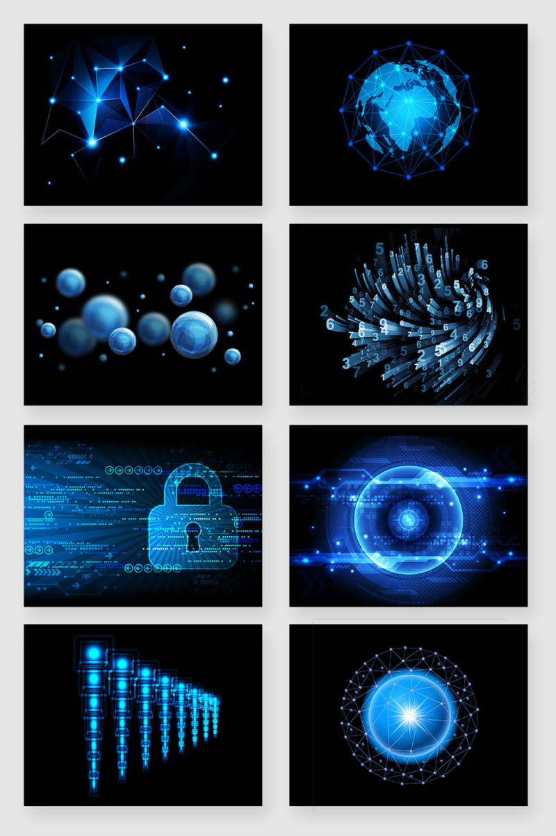 蓝色互联网科技可视化元素素材