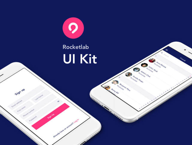 25 iOS屏幕UI工具包专为Sketch。，Rocketlab UI工具包而设计