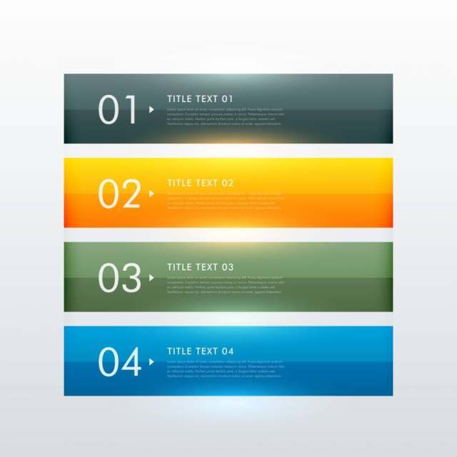 清洁多彩四步业务信息图表模板设计