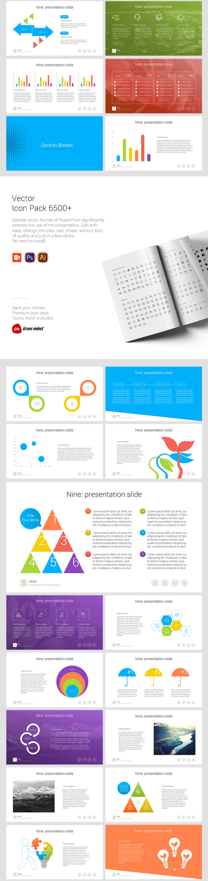 9个多用途PPT信息图表模板nine multipurpose powerpoint template