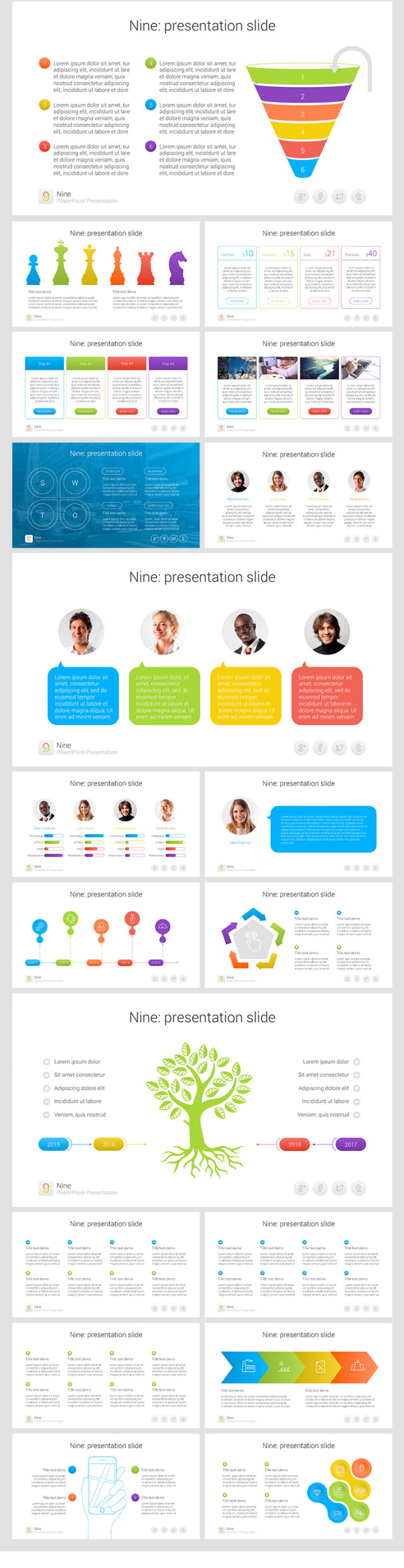 9个多用途PPT信息图表模板nine multipurpose powerpoint template