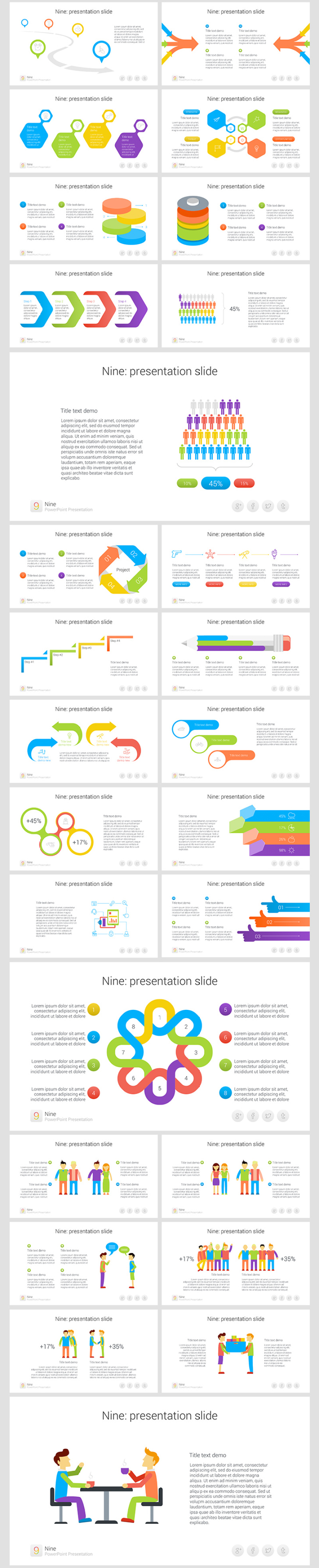 9个多用途PPT信息图表模板nine multipurpose powerpoint template