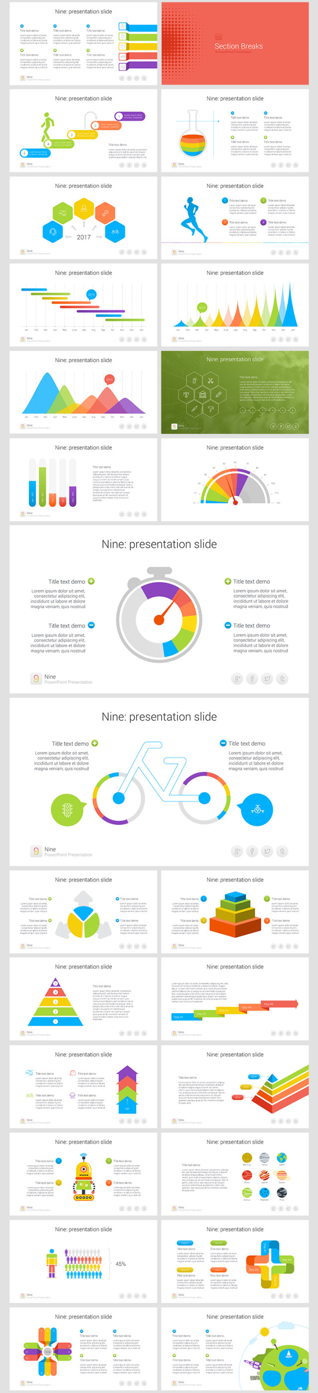 9个多用途PPT信息图表模板nine multipurpose powerpoint template