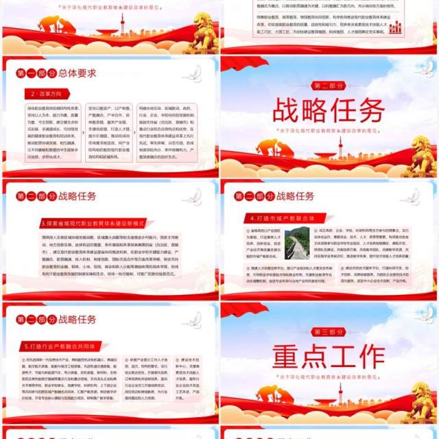 2023关于深化现代职业教育体系建设改革的意见PPT模板 2023关于深化现代职业教育体系建设改革的意见PPT模板