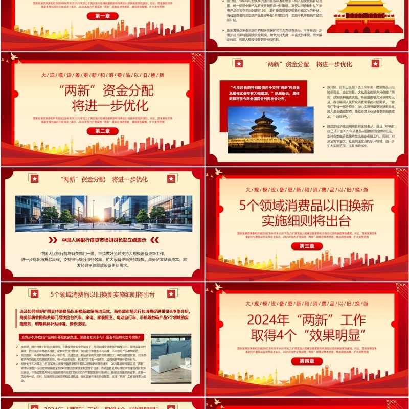 红色简约风两新政策落地成效PPT模板