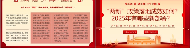 红色简约风两新政策落地成效PPT模板