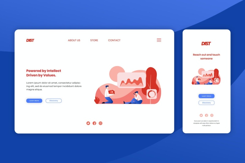 户外风景登录页网页UI界面手机移动端人物插画APP设计矢量素材Illustration Landing Page & Onboarding Mobile App