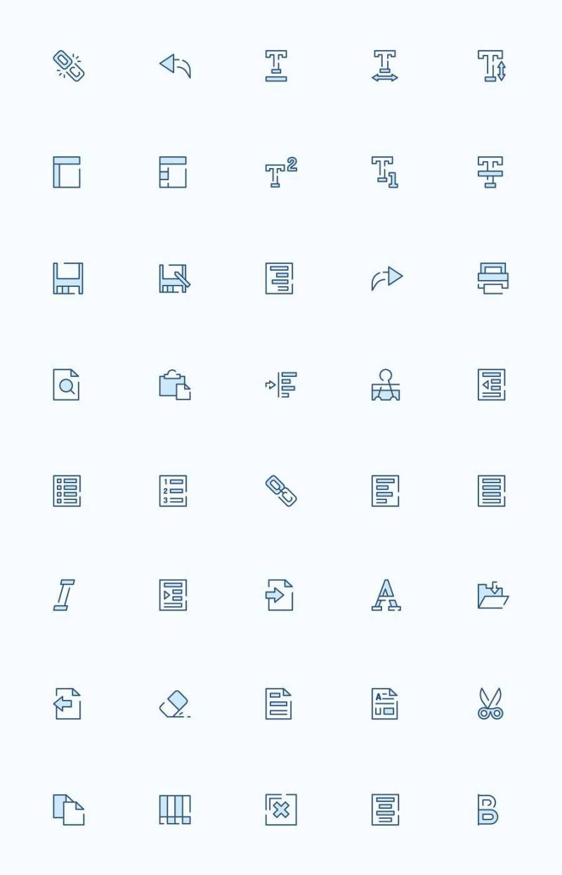 40 枚文本编辑器元素图标