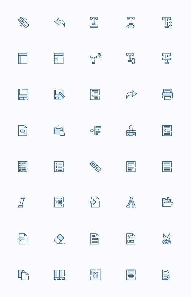 40 枚文本编辑器元素图标