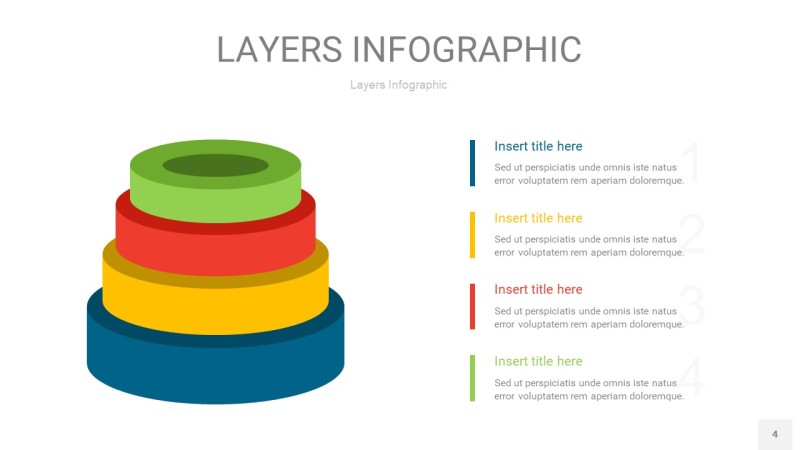 四色3D分层PPT信息图4