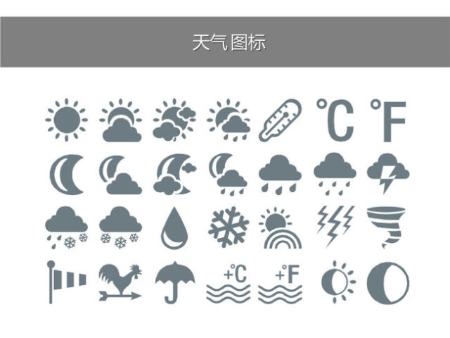 天气预报天气相关PPT小图标