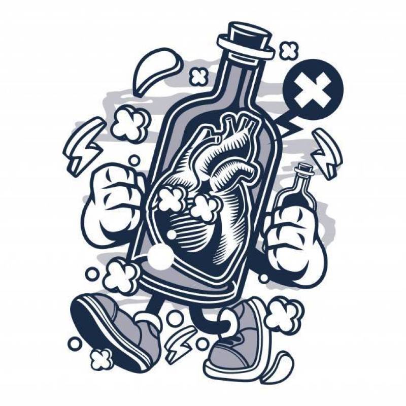 Bottle of Heart Cartoon