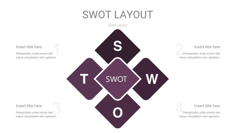 深紫色SWOT图表PPT26