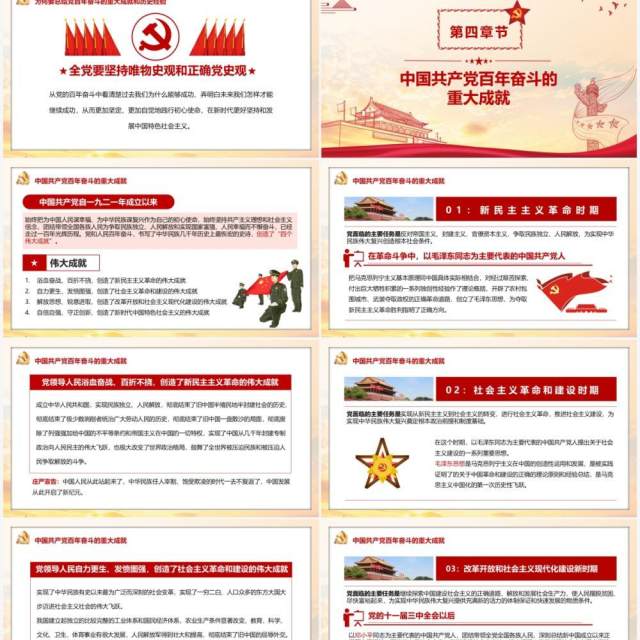 百年奋斗重大成就和历史经验PPT模板 百年奋斗重大成就和历史经验PPT模板