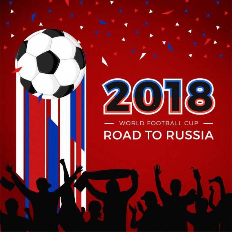世界足球杯2018年人群和euforia矢量素材