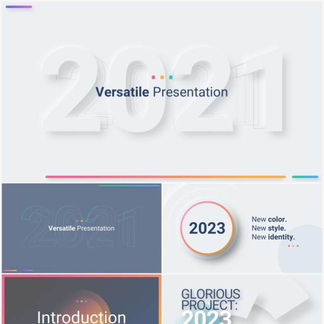 多功能商业社交媒体商务PPT幻灯片模板 2023 Versatile Presentation - Light