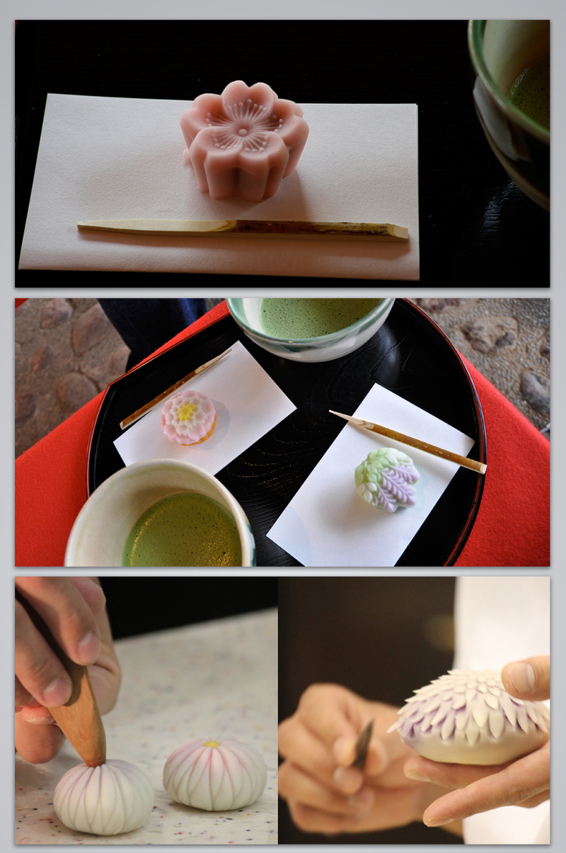 日本旅游日本著名手工茶点的背景图