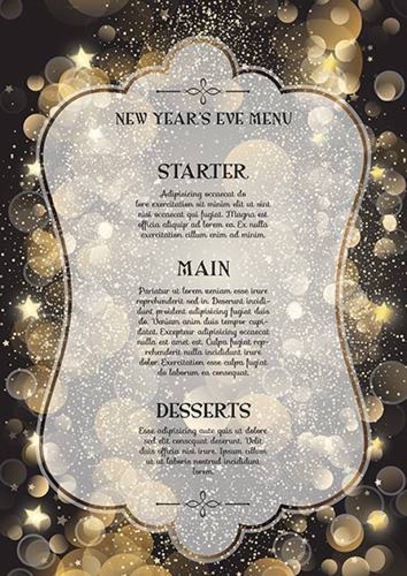 装饰新年的前夕菜单