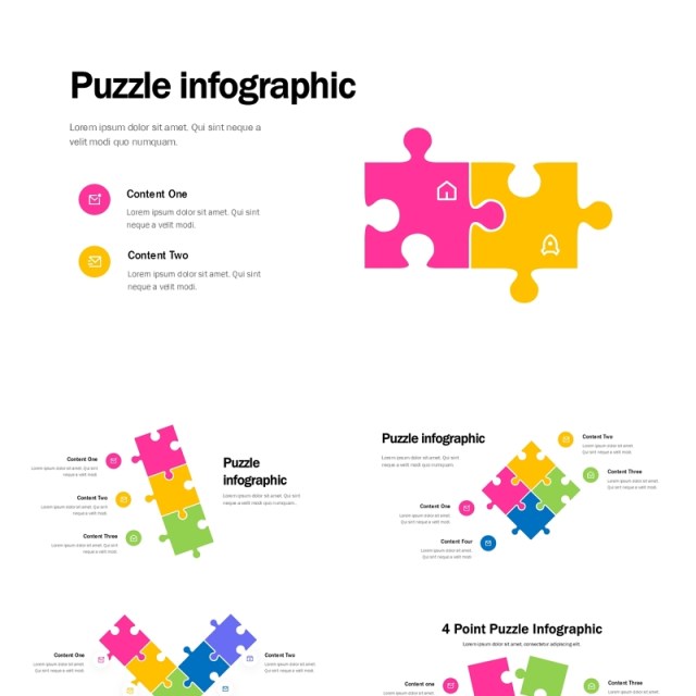 拼图信息图表PPT模板Puzzle infographic (copy)