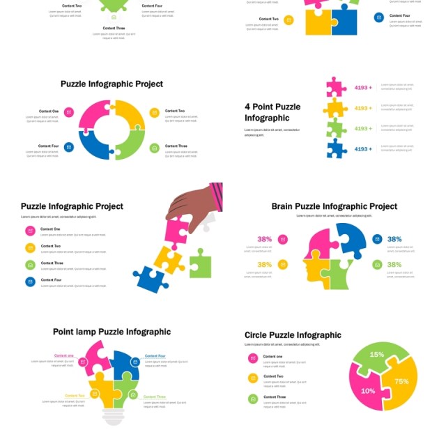 拼图信息图表PPT模板Puzzle infographic (copy)