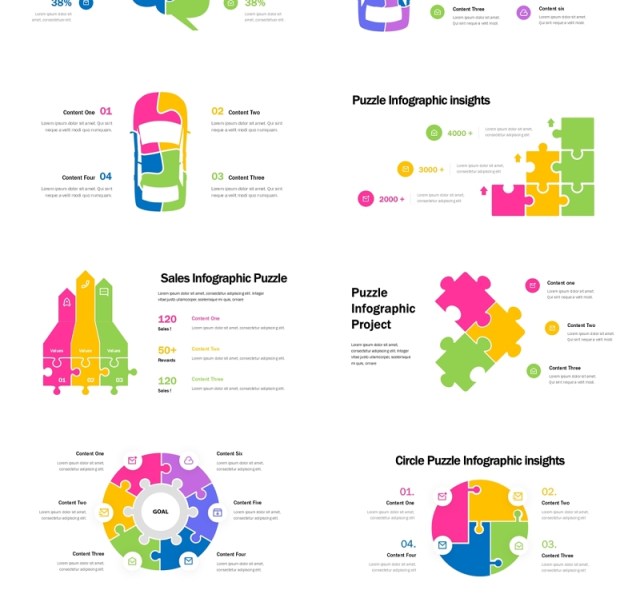 拼图信息图表PPT模板Puzzle infographic (copy)