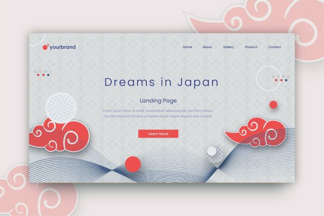 日式祥云抽象背景AI素材网站UI界面平面设计模板Abstract Background 日式祥云抽象背景AI素材网站UI界面平面设计模板Abstract Background