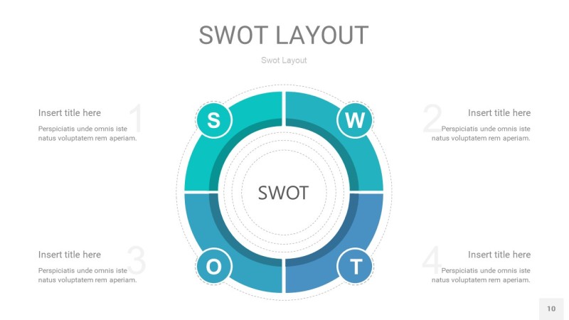 宝石绿SWOT图表PPT10