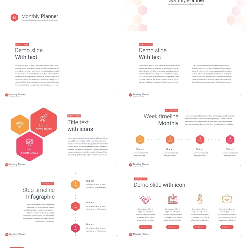 暖色系月度计划规划工作汇报PPT动态模板可插图Monthly Planner animation