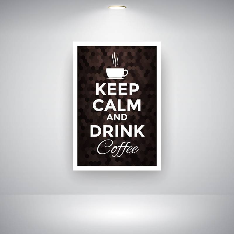 保持冷静并在墙上喝咖啡