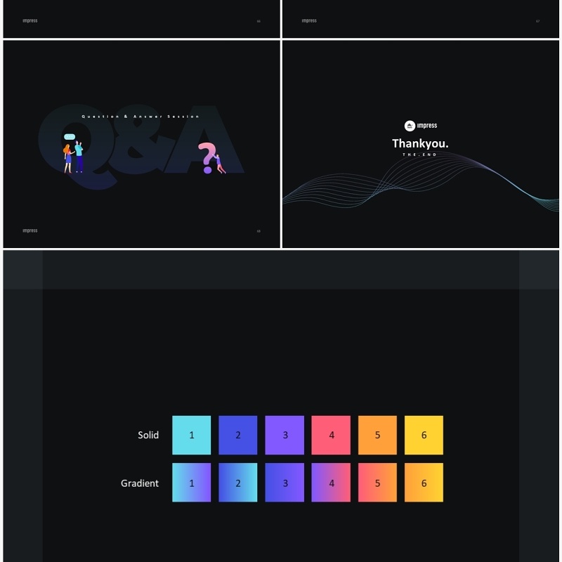 深色公司发展历程时间轴市场分析项目报告PPT模板素材Impress Dark Anmt