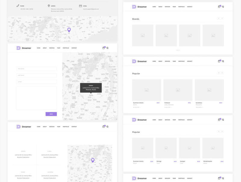 在Sketch，Dreamer线框套件中构建的150多种元素和11个类别