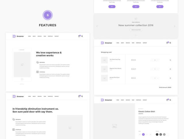 在Sketch,Dreamer线框套件中构建的150多种元素和11个类别 在Sketch,Dreamer线框套件中构建的150多种元素和11个类别
