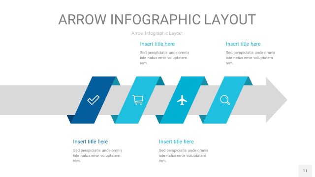宝石蓝箭头PPT信息图表11